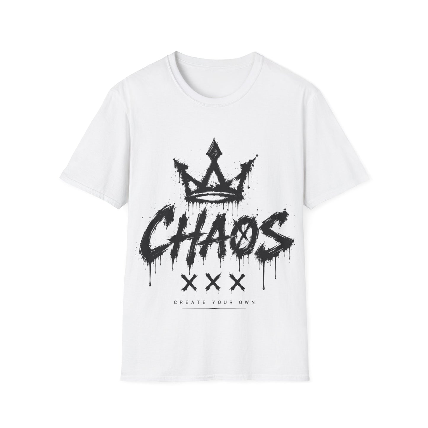 Chaos Crown T-Shirt — Grunge Graphic Tee with 'CHAOS' Script