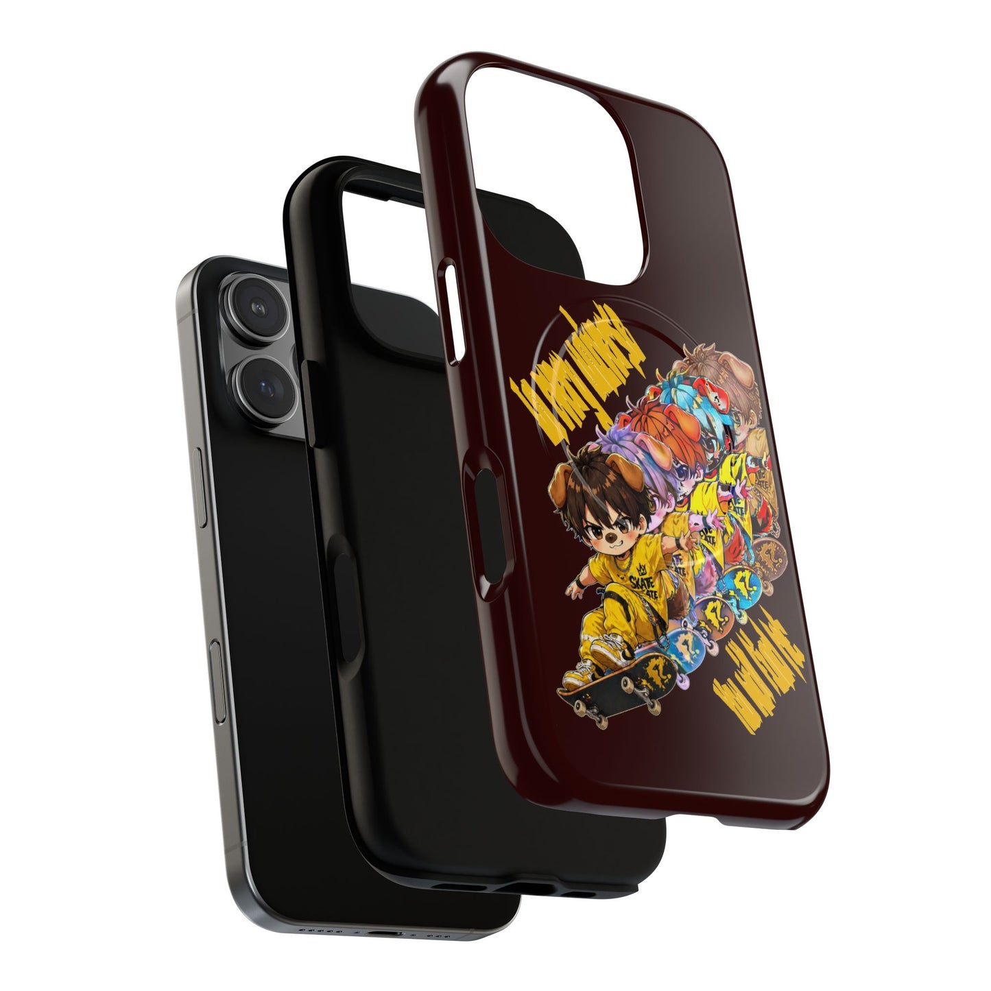Skateboard Characters Magnetic Phone Case — Tough Magnetic iPhone Cover with Colorful Skate Art