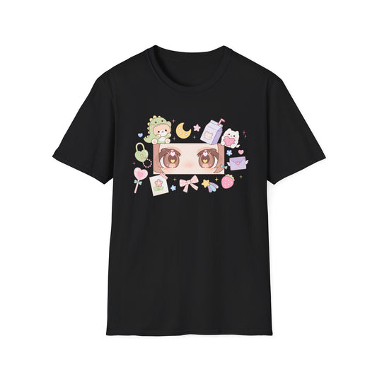 Dreamy Eyes Kawaii Aesthetic Tee – Soft Anime Pastel Streetwear Shirt
