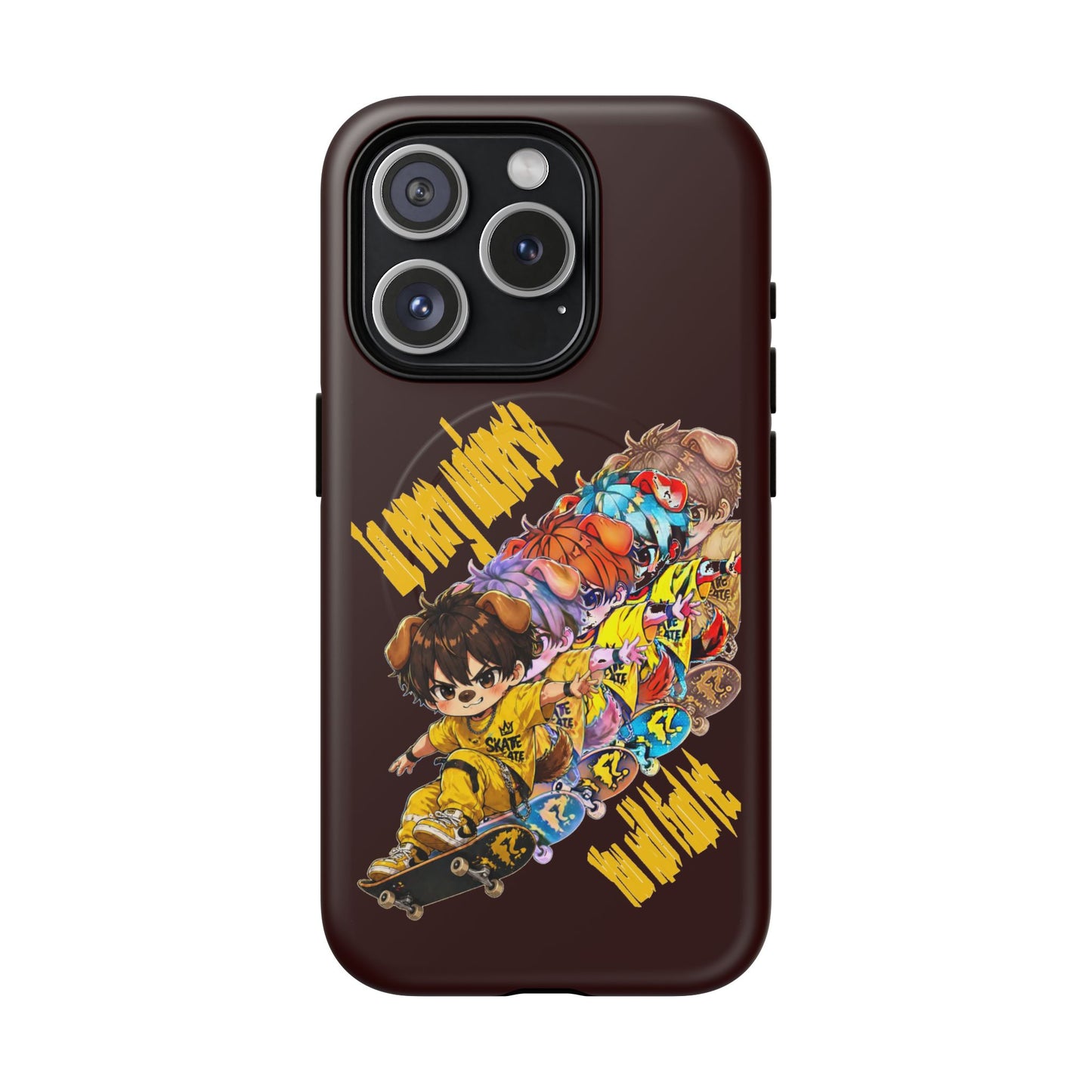Skateboard Characters Magnetic Phone Case — Tough Magnetic iPhone Cover with Colorful Skate Art