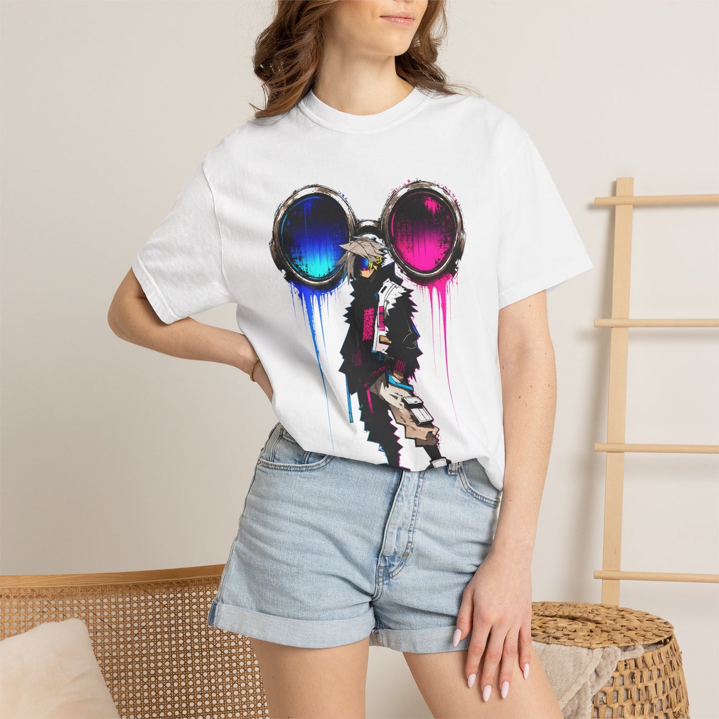 Neon Vision Cyberpunk T-Shirt – Futuristic Streetwear Anime Graphic Tee
