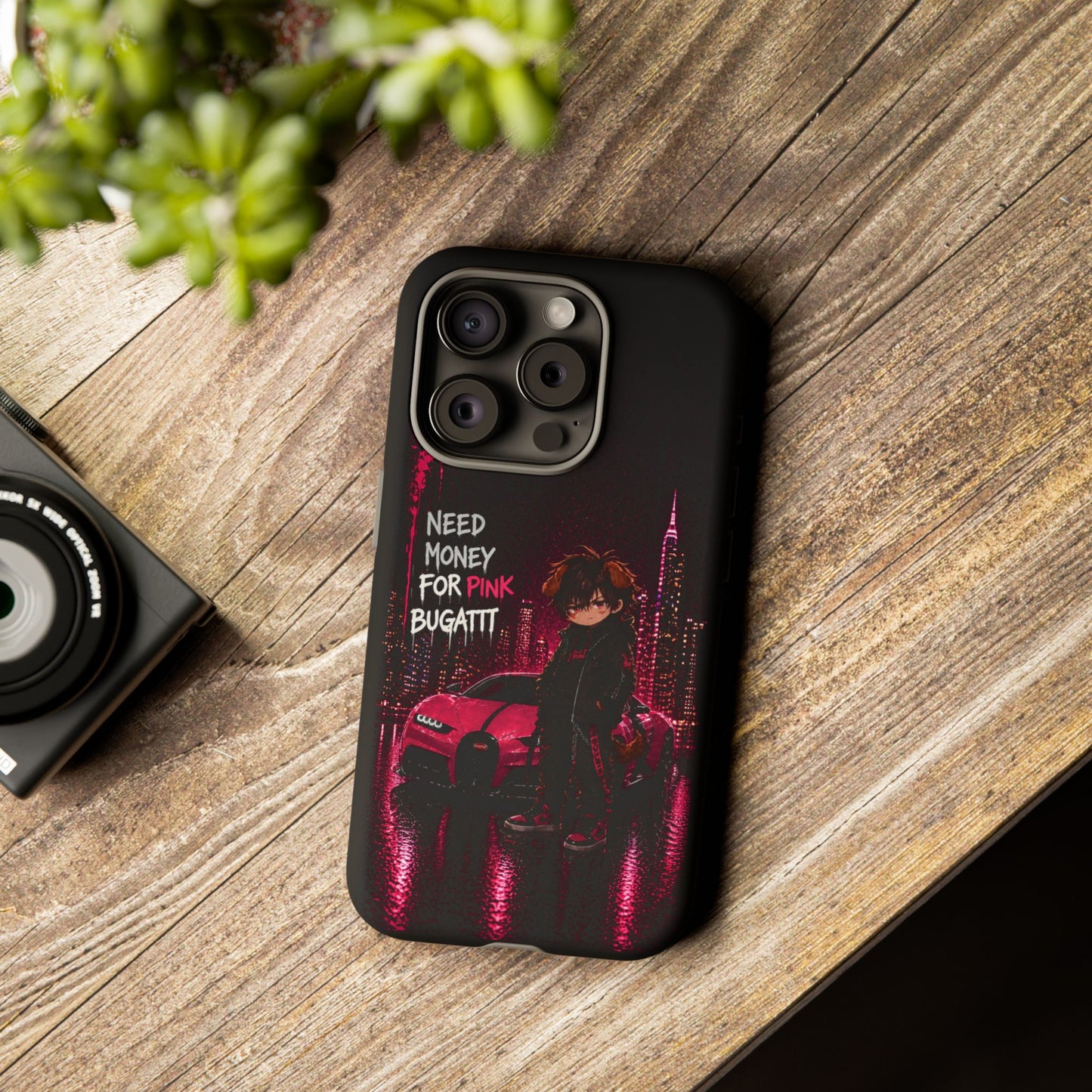 Phone Case — "Need Money for Pink Bugatti" Neon City Tough Case