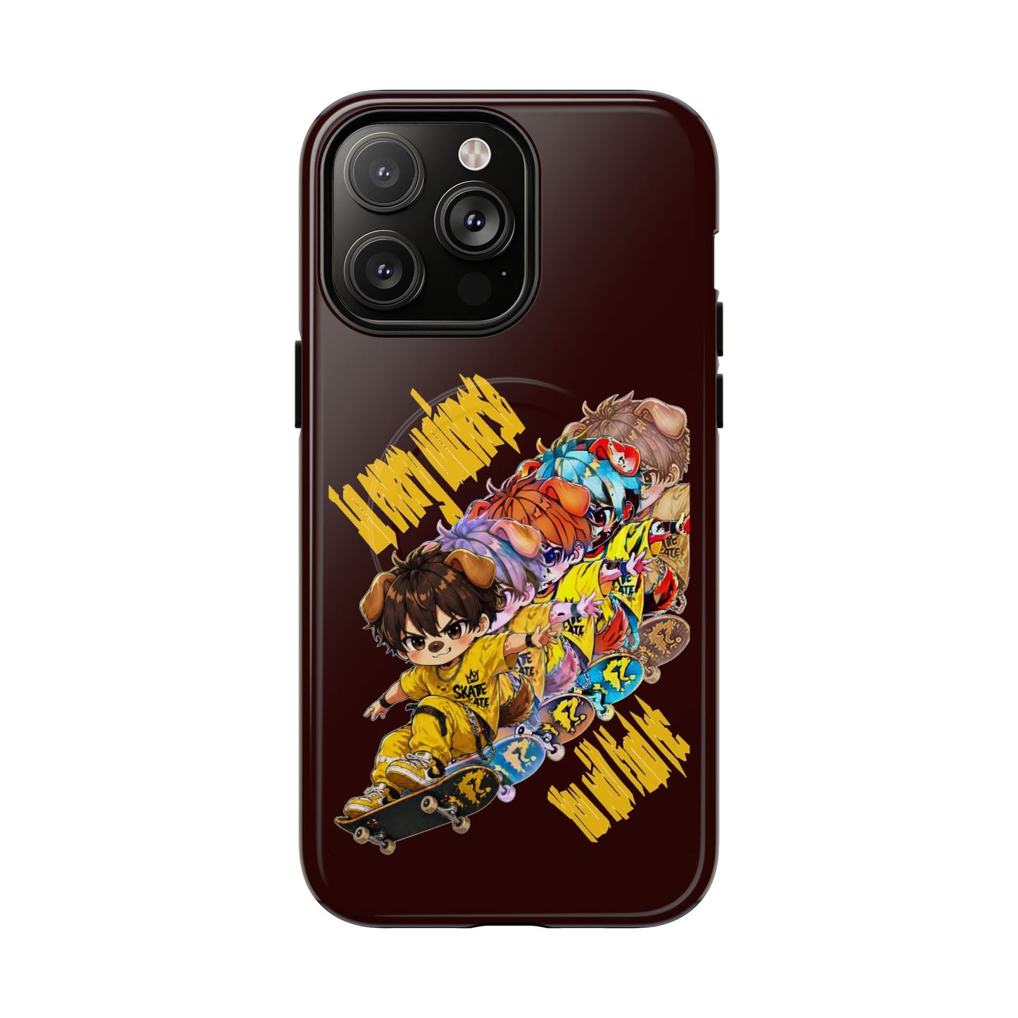Skateboard Characters Magnetic Phone Case — Tough Magnetic iPhone Cover with Colorful Skate Art