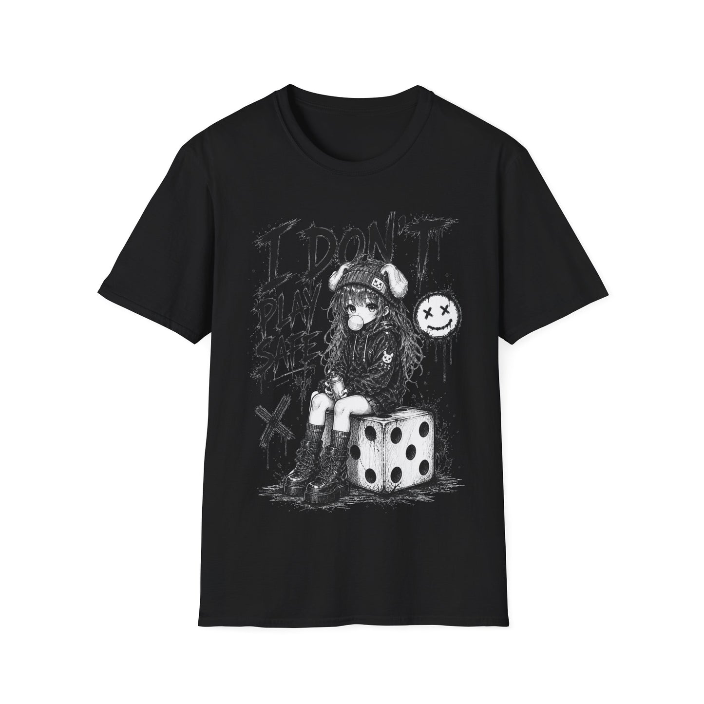 I Don't Play Safe Graphic T-Shirt – Edgy Dice Grim Reaper Streetwear Tee