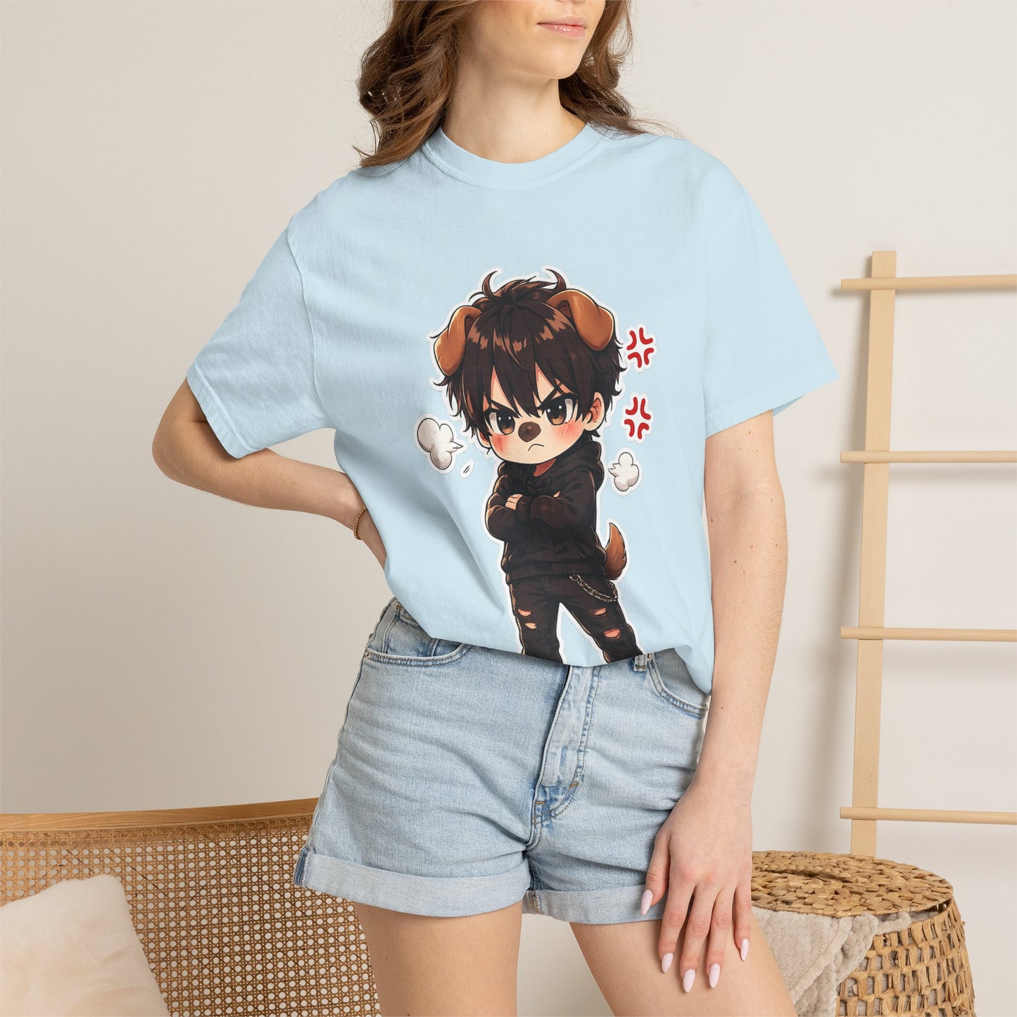 Angry Dogboy Cute Chibi T‑Shirt — Kawaii Anime Character Tee
