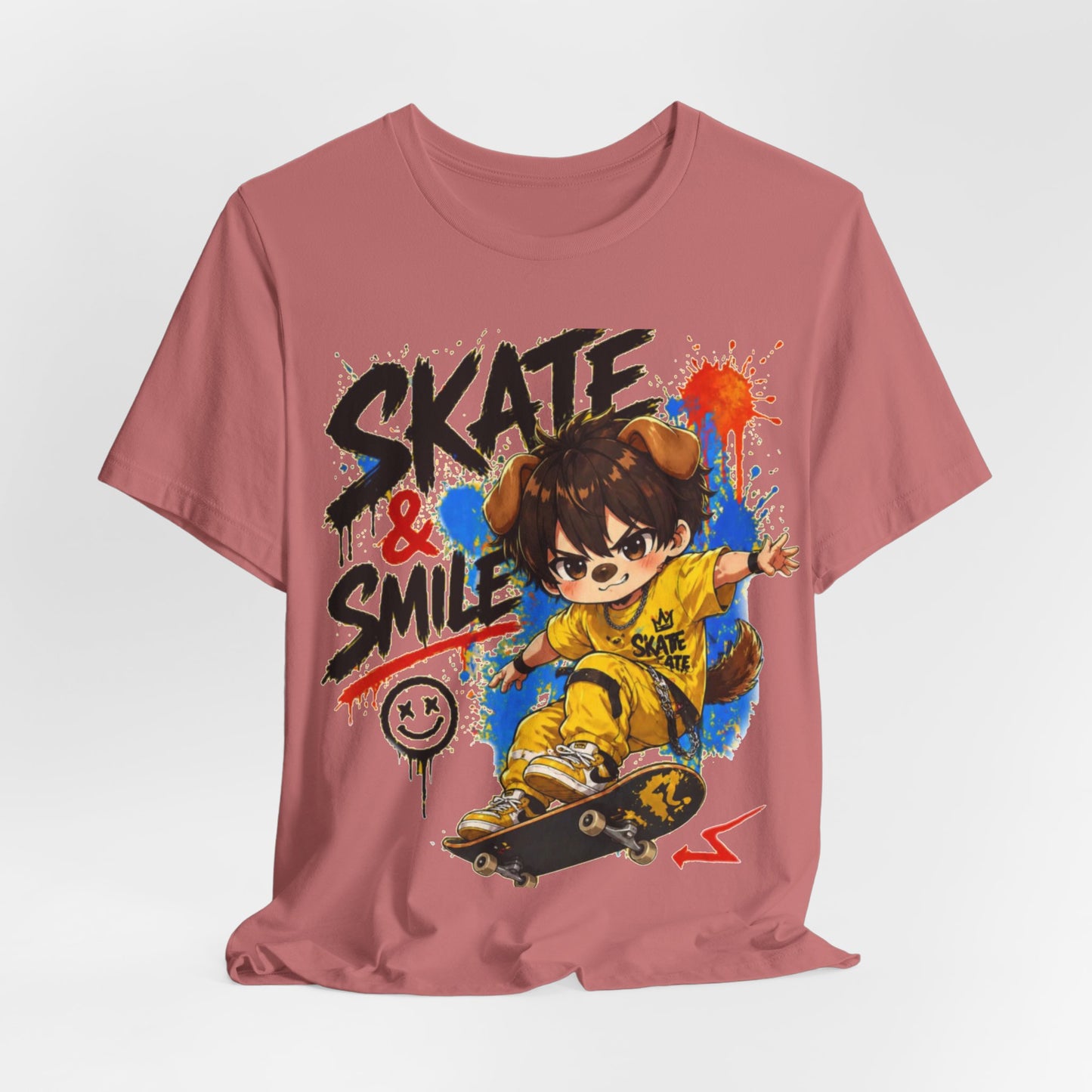 Skate & Smile Tee — Cute Kid Skateboard Graphic T-Shirt