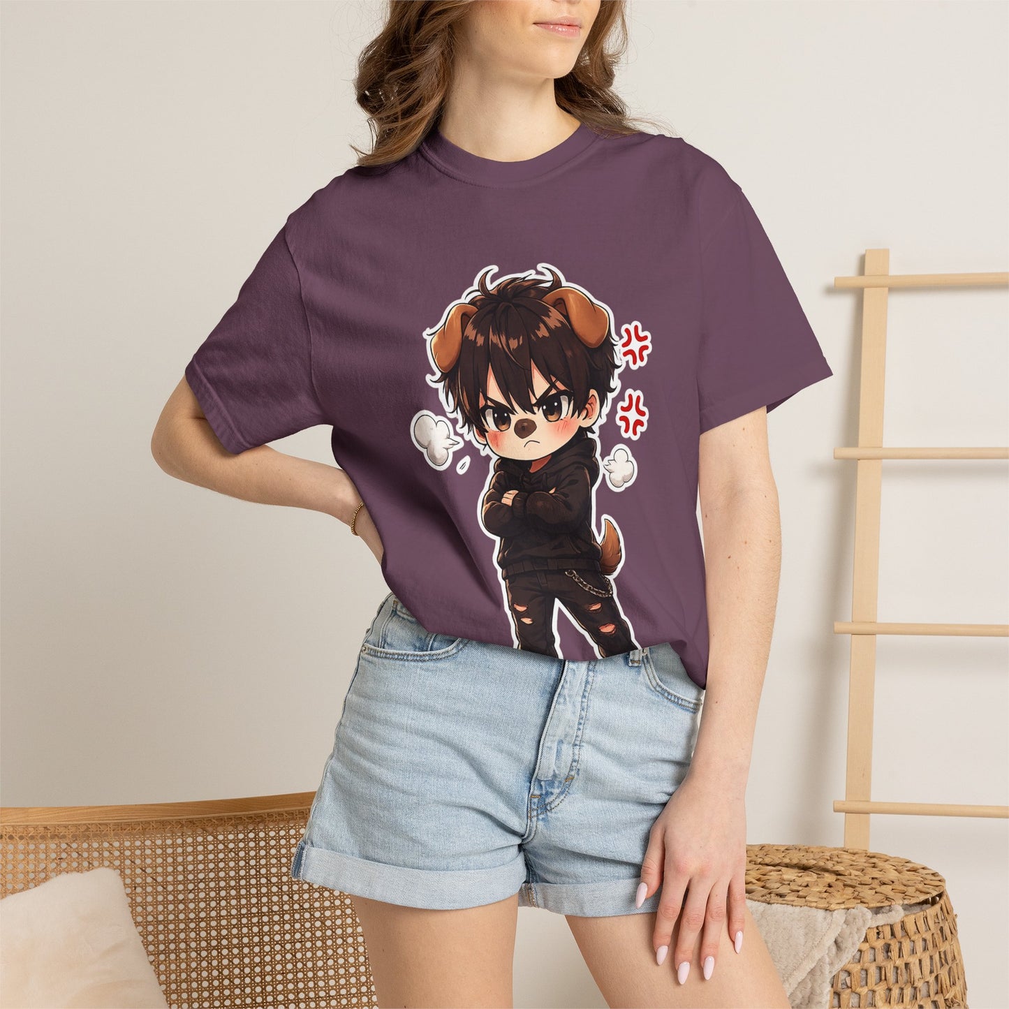 Angry Dogboy Cute Chibi T‑Shirt — Kawaii Anime Character Tee