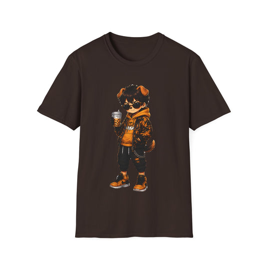 Raccoon Streetwear Tee – Cool Coffee Bear Graphic T-Shirt