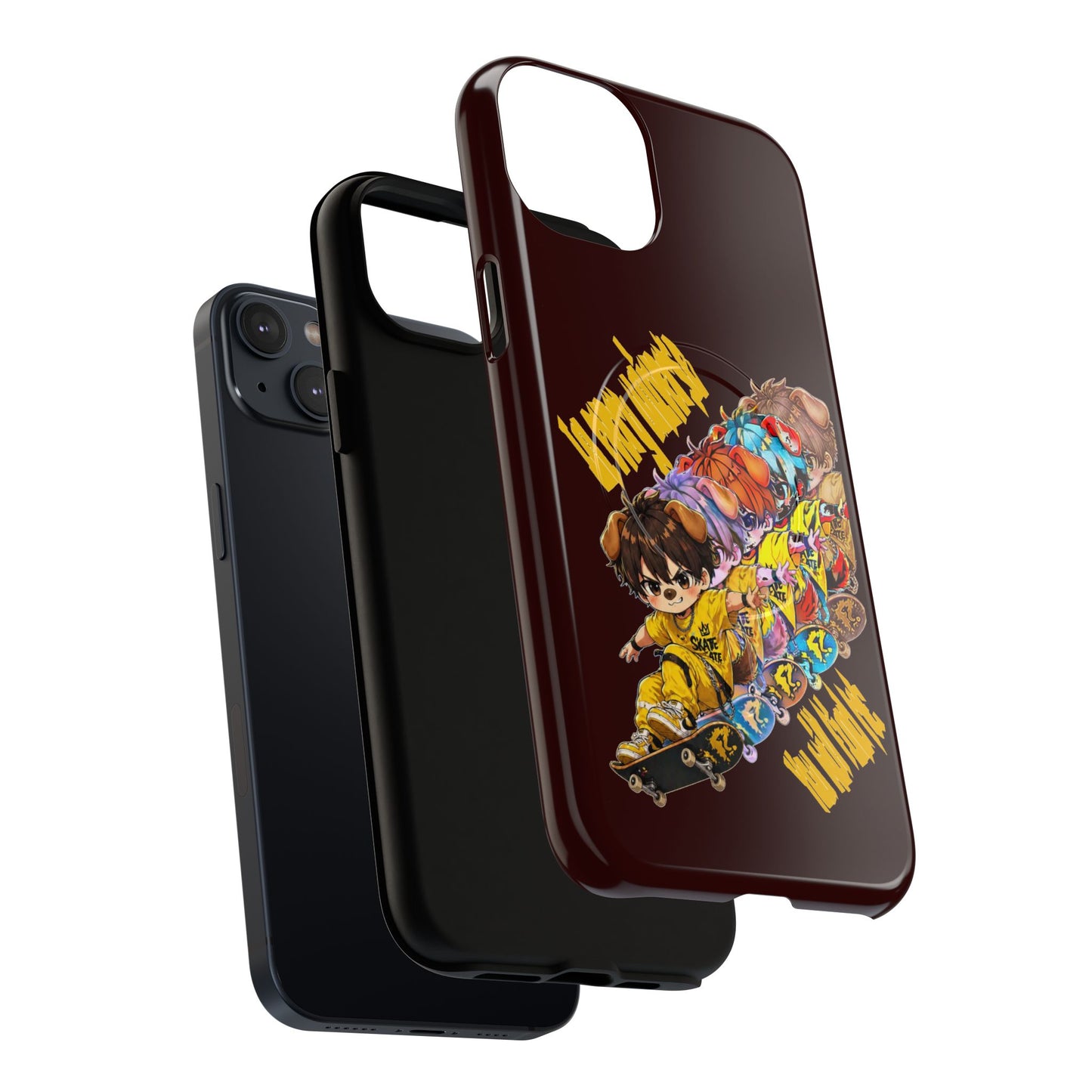 Skateboard Characters Magnetic Phone Case — Tough Magnetic iPhone Cover with Colorful Skate Art