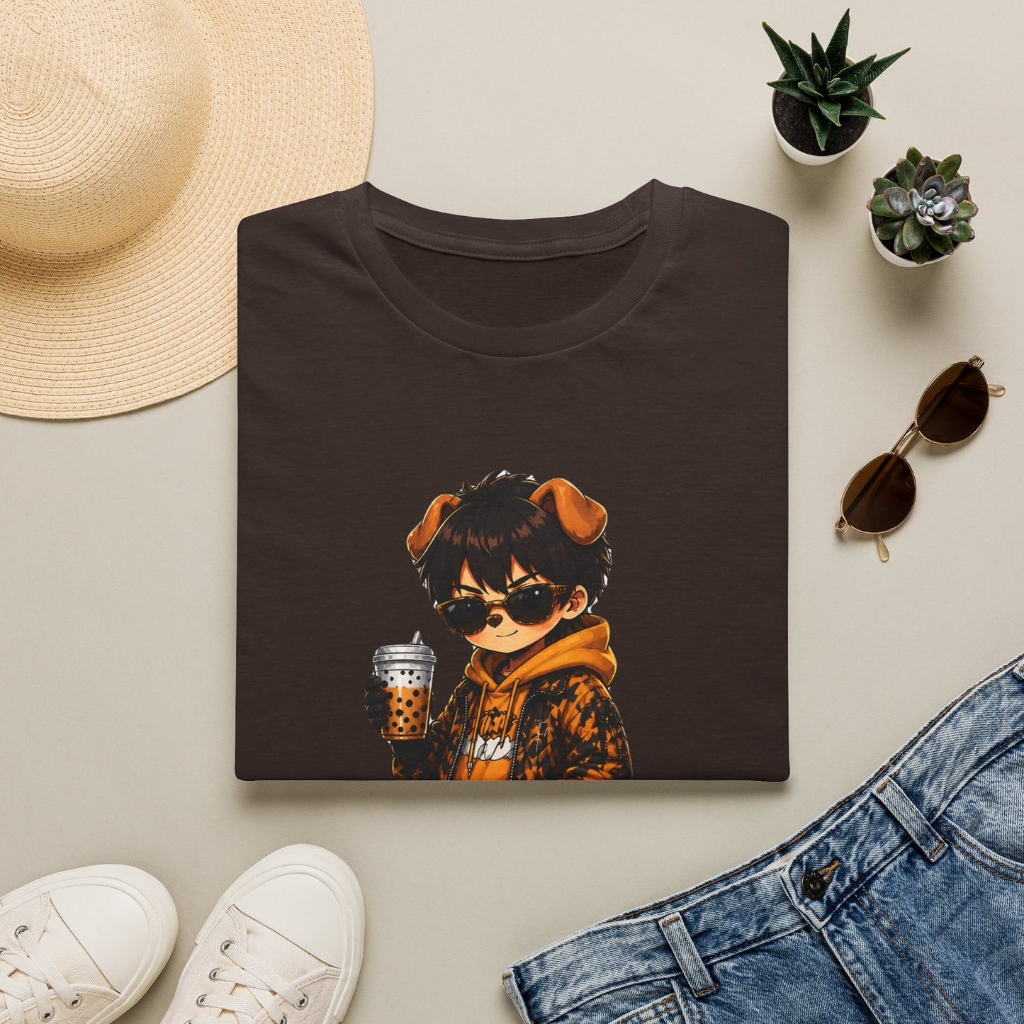 Raccoon Streetwear Tee – Cool Coffee Bear Graphic T-Shirt