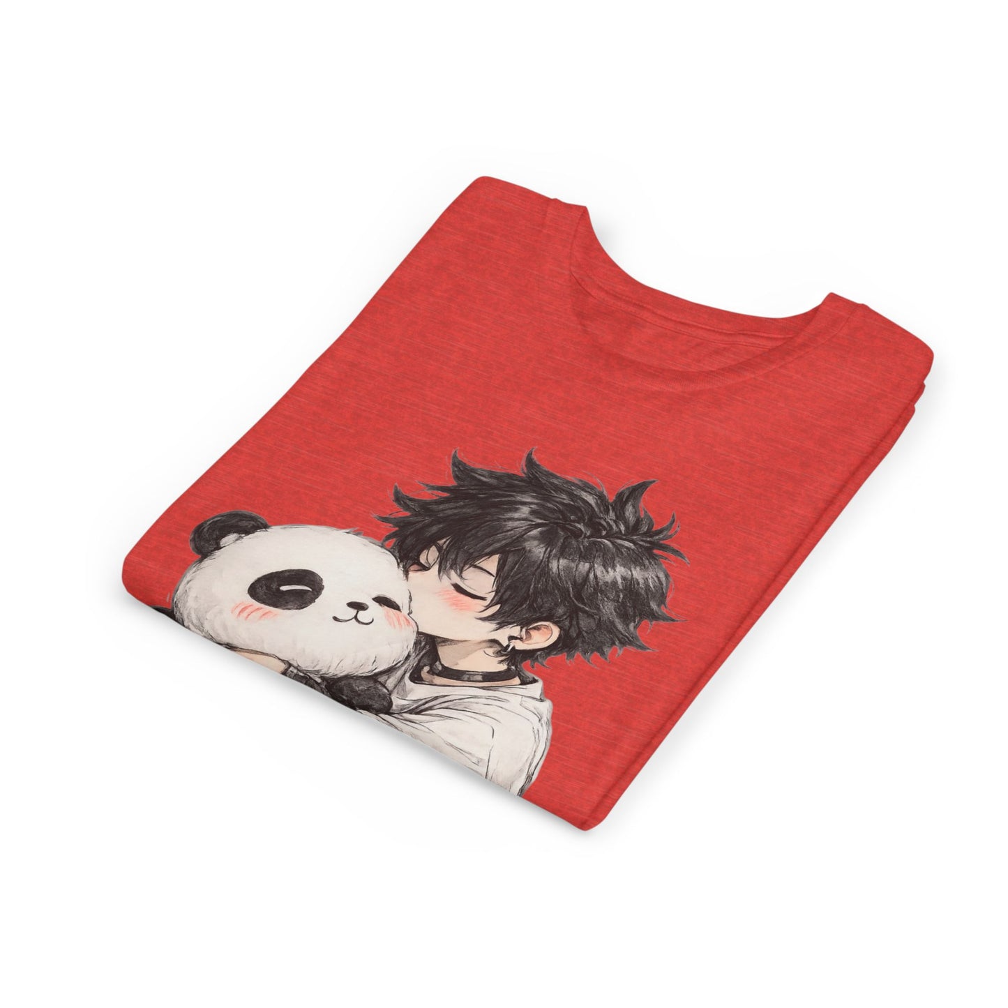 Youth Tee — Cute Anime Boy Hugging Panda Graphic