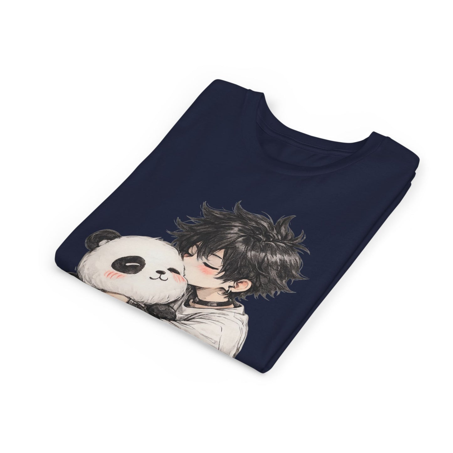 Youth Tee — Cute Anime Boy Hugging Panda Graphic
