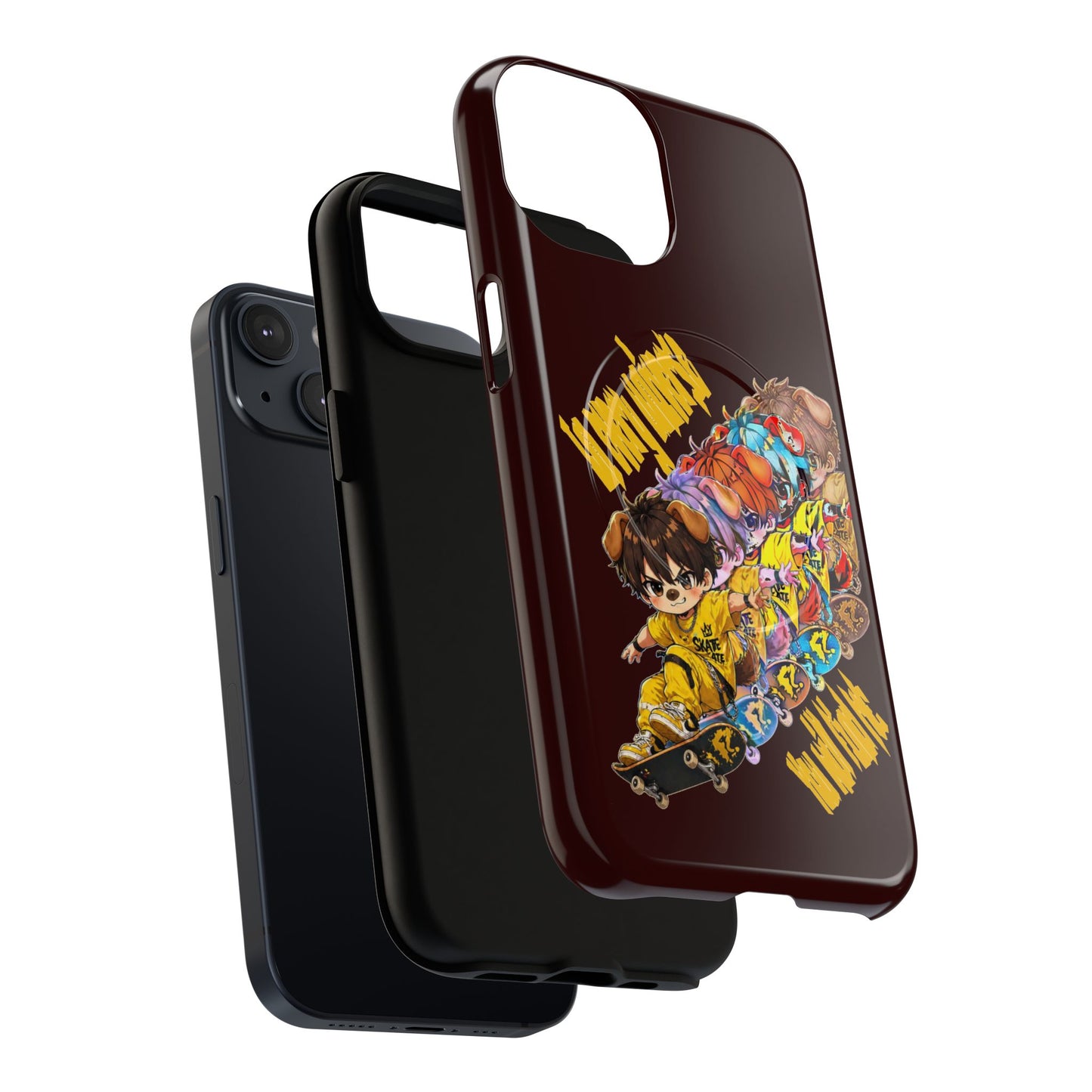 Skateboard Characters Magnetic Phone Case — Tough Magnetic iPhone Cover with Colorful Skate Art