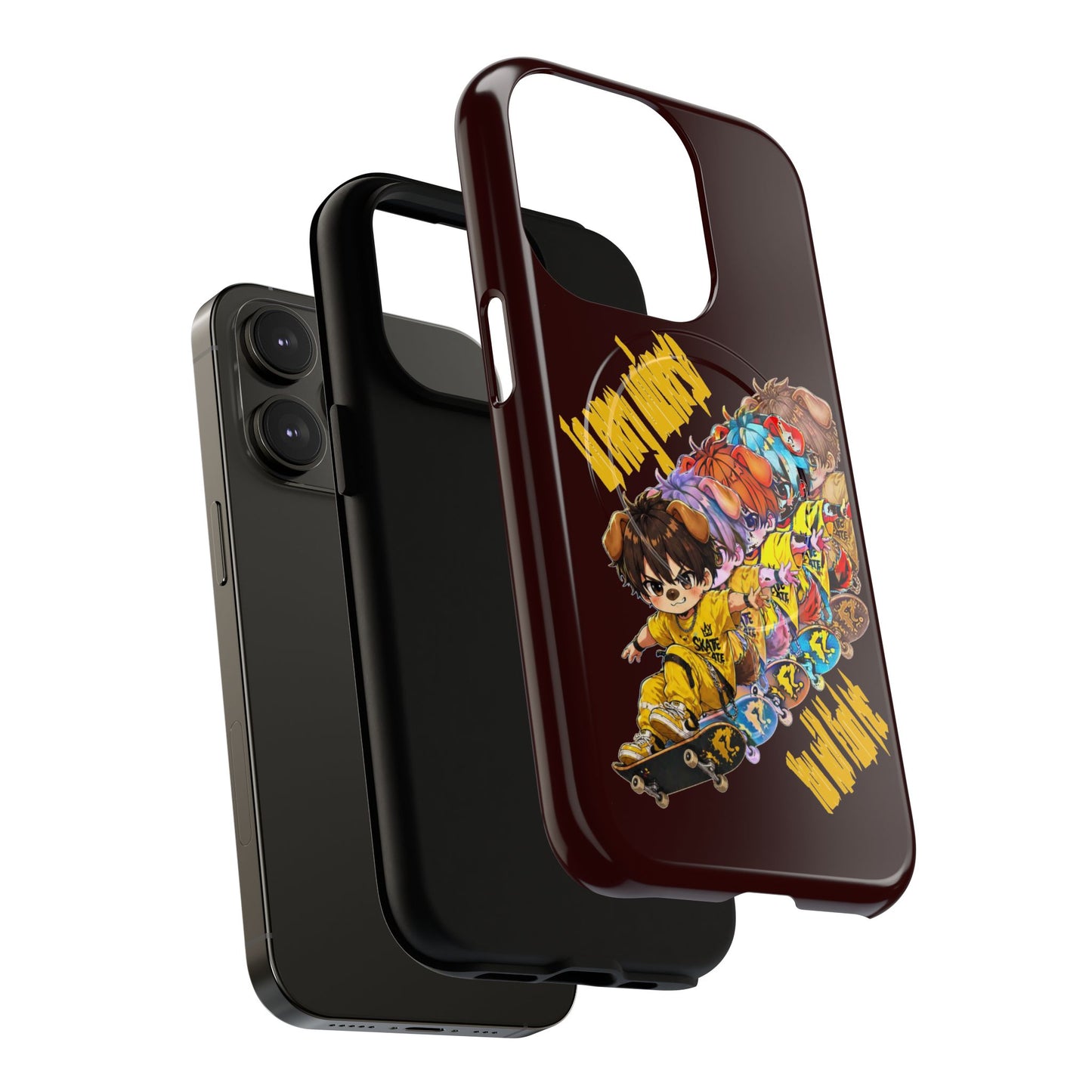 Skateboard Characters Magnetic Phone Case — Tough Magnetic iPhone Cover with Colorful Skate Art