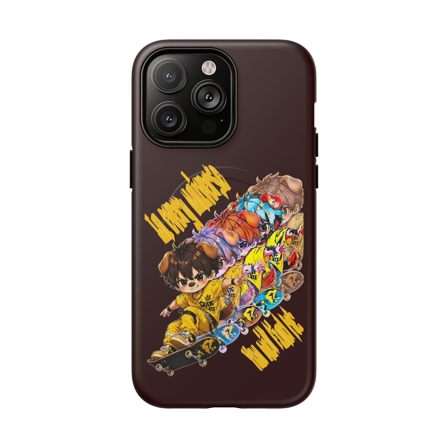 Skateboard Characters Magnetic Phone Case — Tough Magnetic iPhone Cover with Colorful Skate Art