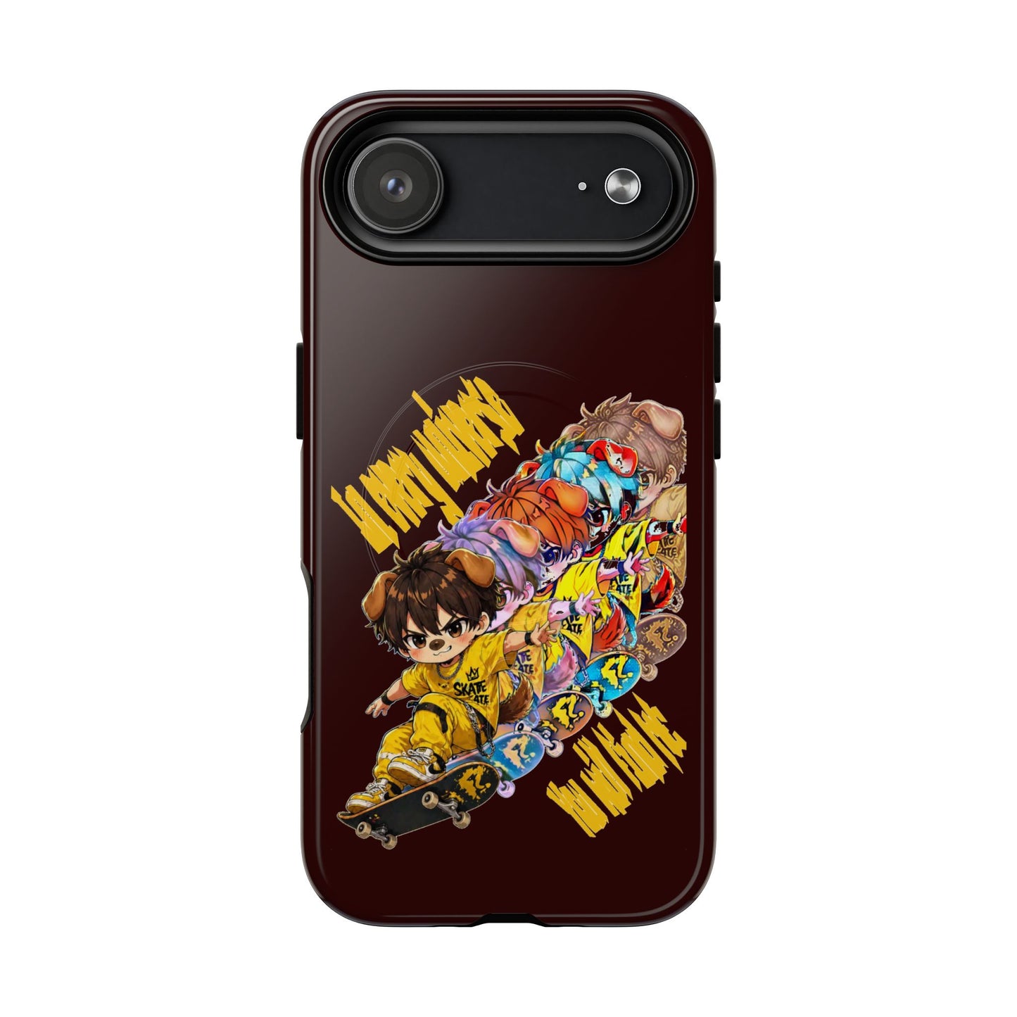 Skateboard Characters Magnetic Phone Case — Tough Magnetic iPhone Cover with Colorful Skate Art