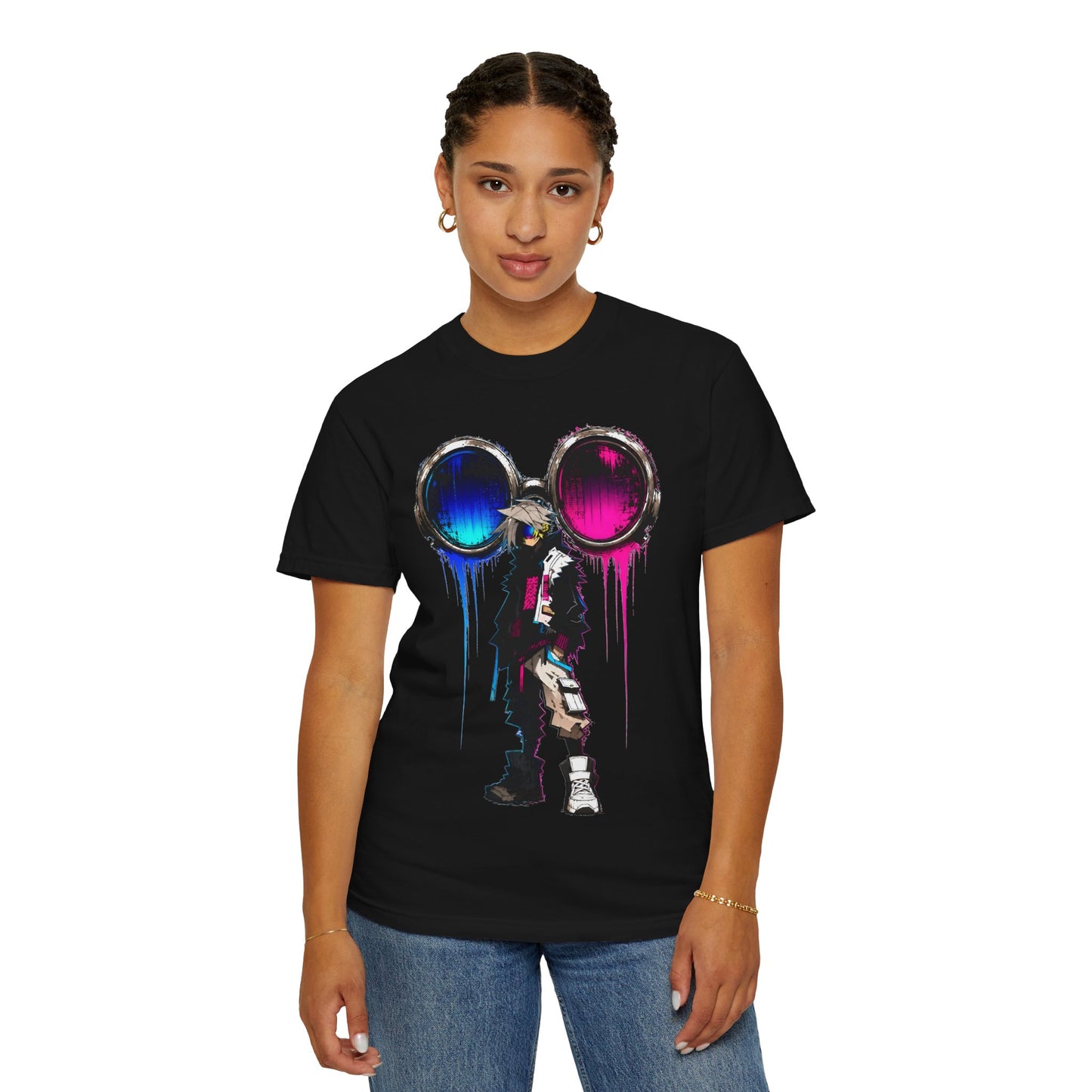 Neon Vision Cyberpunk T-Shirt – Futuristic Streetwear Anime Graphic Tee