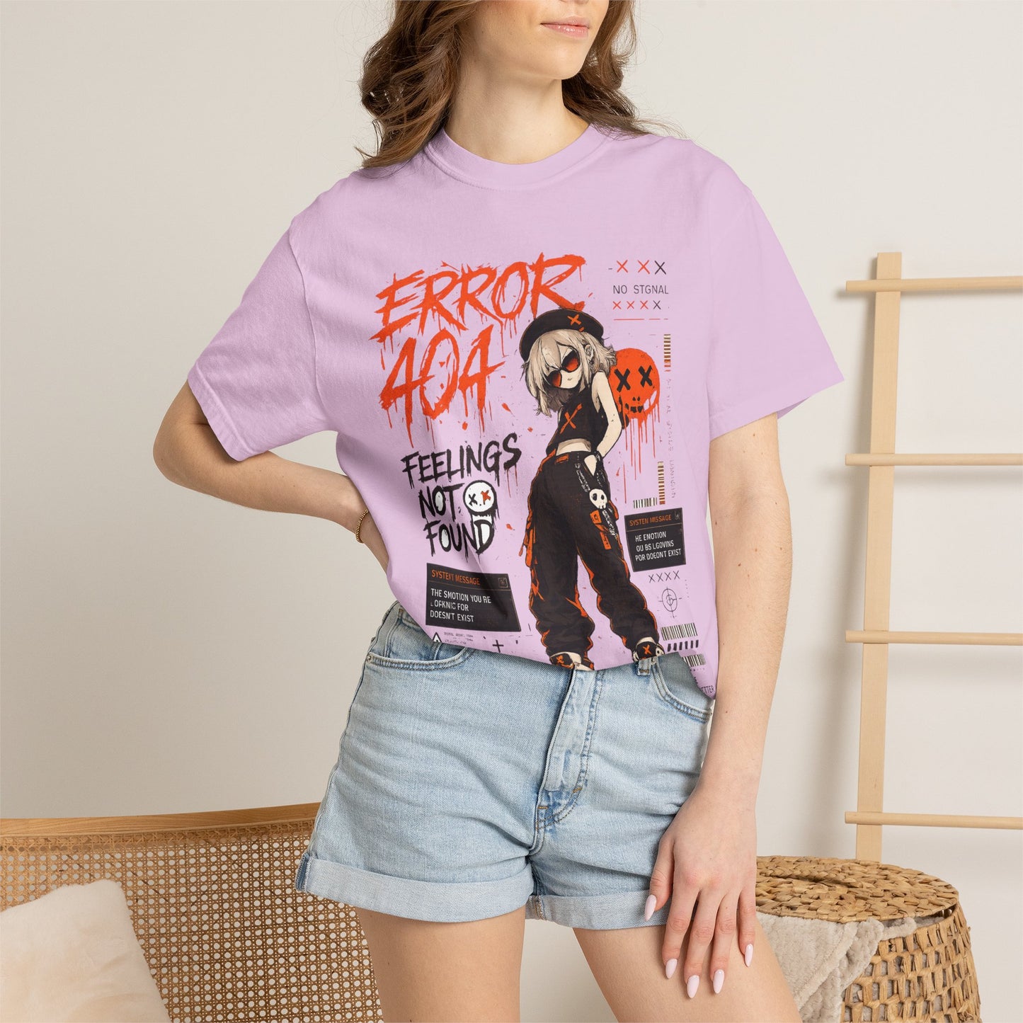 Error 404 Anime Streetwear T-Shirt — "Feelings Not Found" Graphic Tee