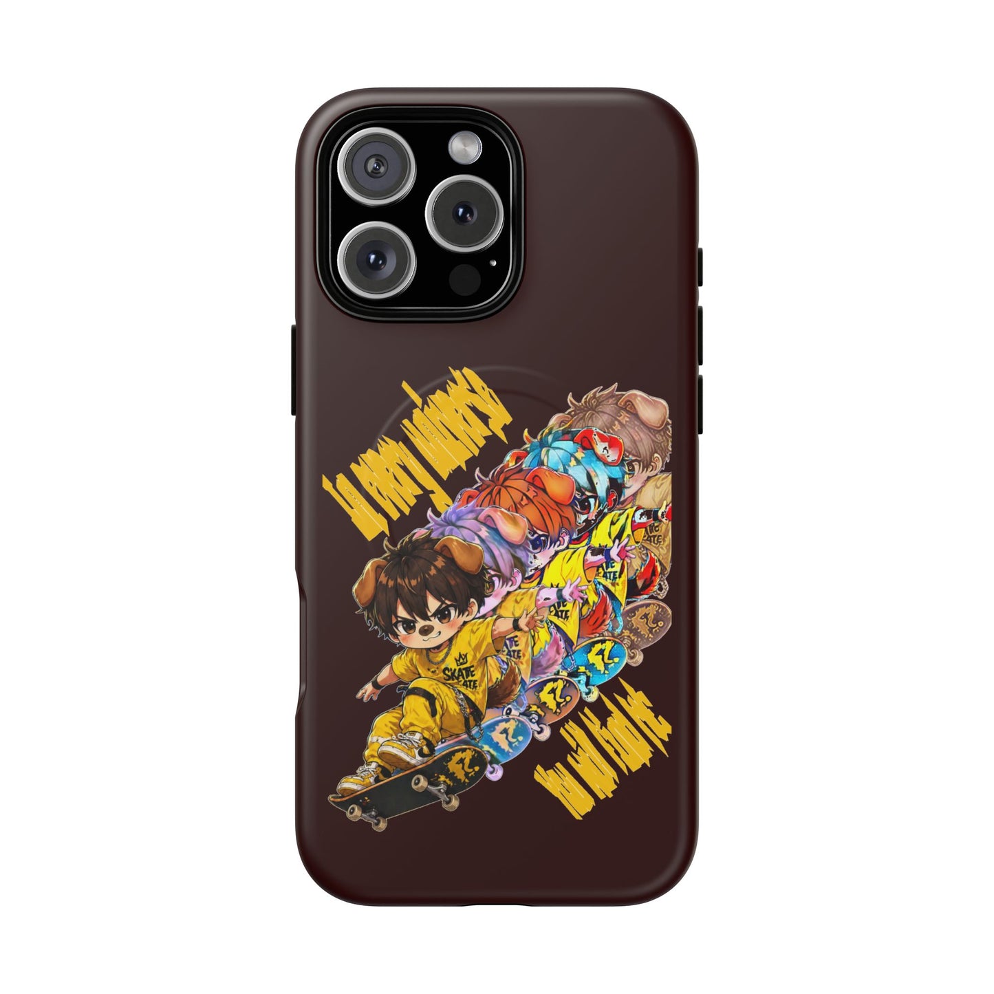 Skateboard Characters Magnetic Phone Case — Tough Magnetic iPhone Cover with Colorful Skate Art
