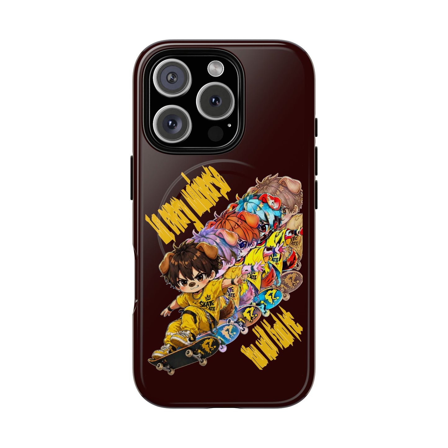 Skateboard Characters Magnetic Phone Case — Tough Magnetic iPhone Cover with Colorful Skate Art