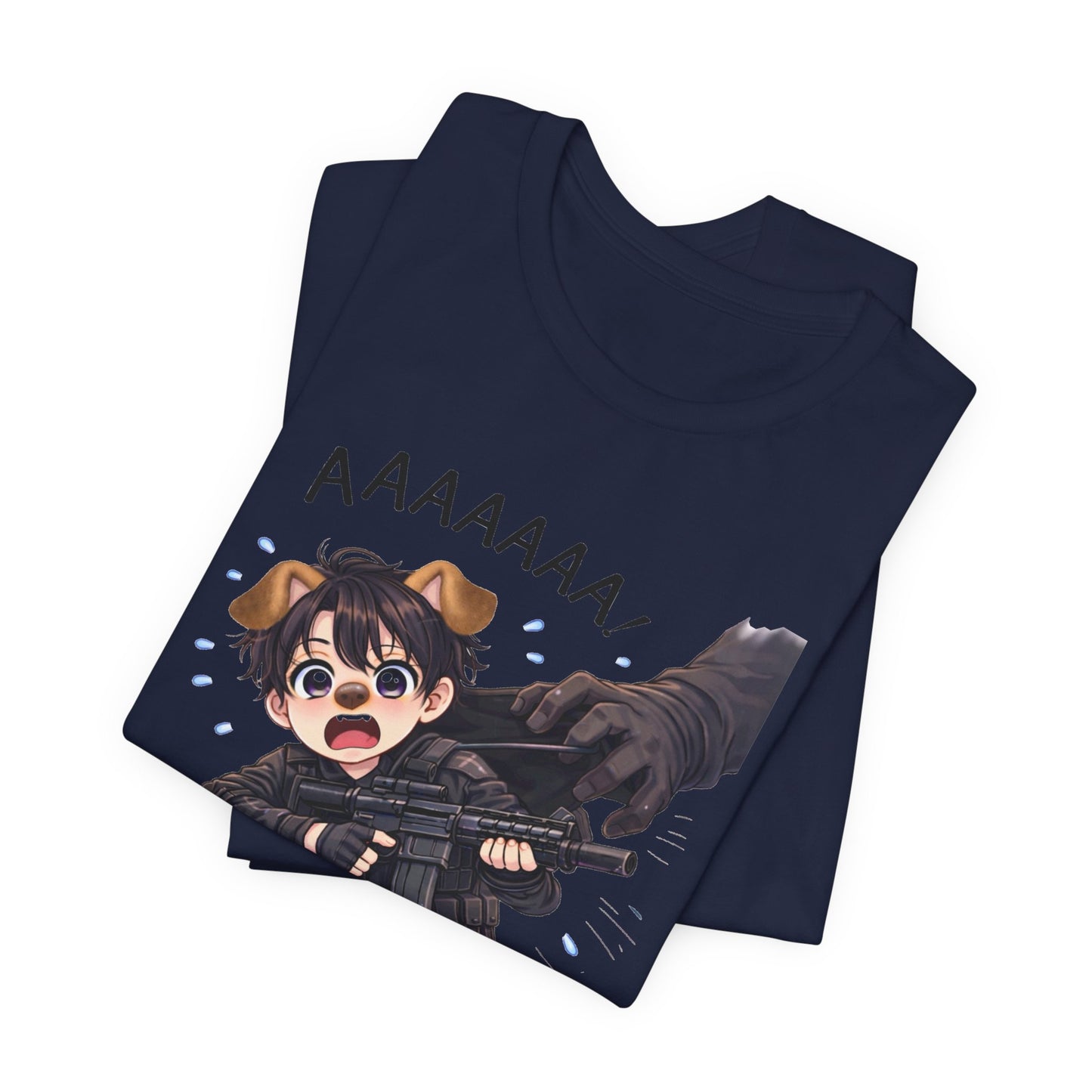 Chibi Soldier 'AAAAAA' Graphic Tee - Cute Military Humor T-Shirt