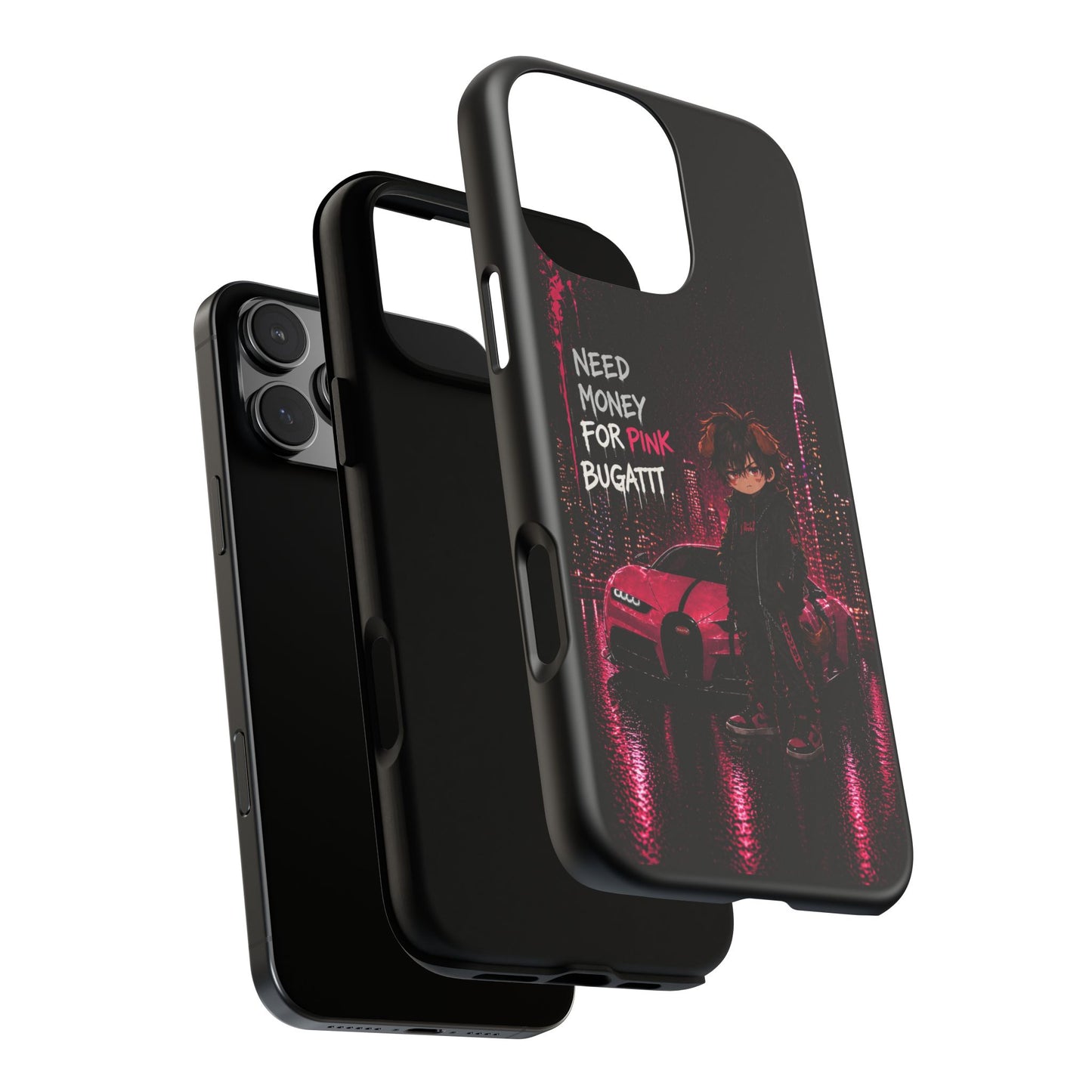 Phone Case — "Need Money for Pink Bugatti" Neon City Tough Case