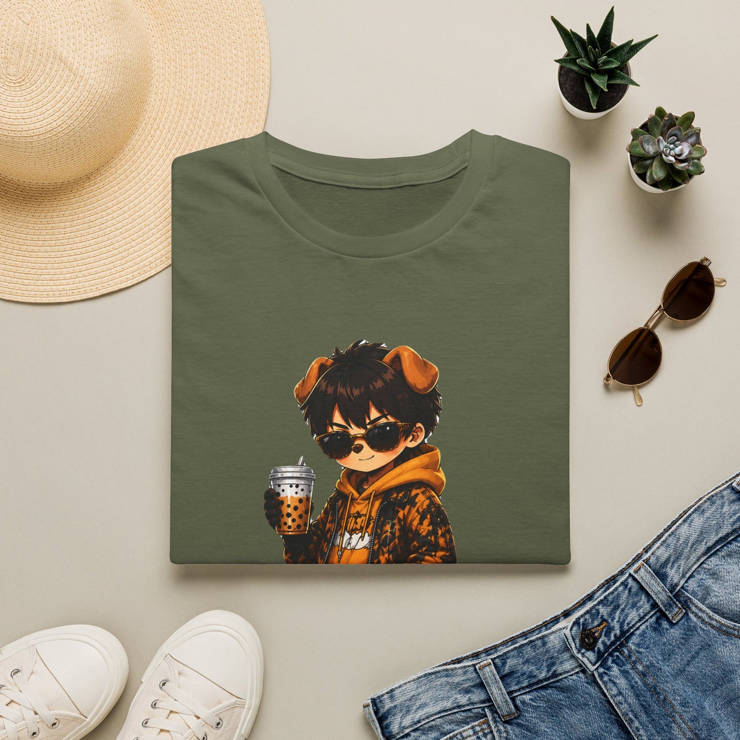 Raccoon Streetwear Tee – Cool Coffee Bear Graphic T-Shirt