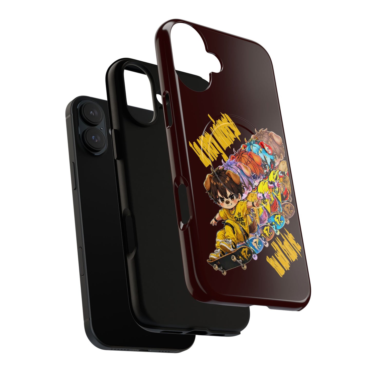 Skateboard Characters Magnetic Phone Case — Tough Magnetic iPhone Cover with Colorful Skate Art