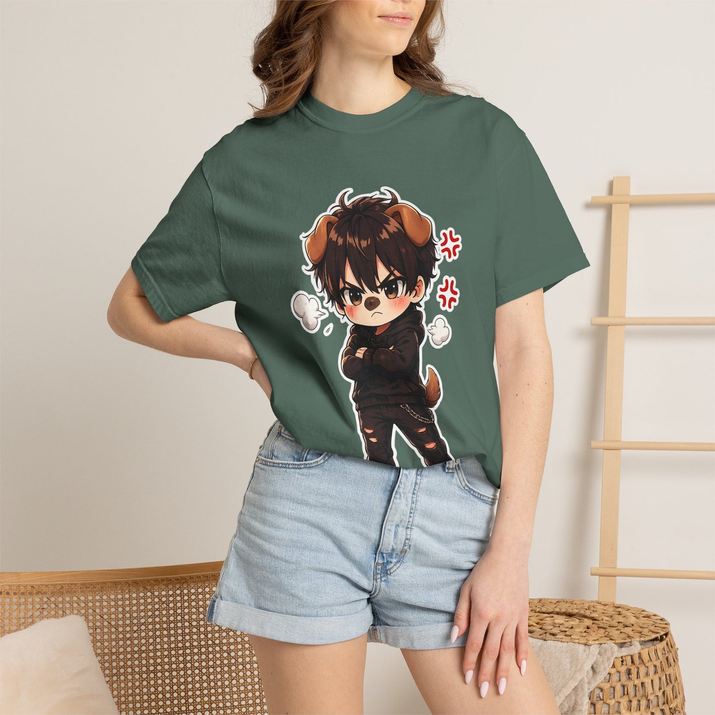 Angry Dogboy Cute Chibi T‑Shirt — Kawaii Anime Character Tee