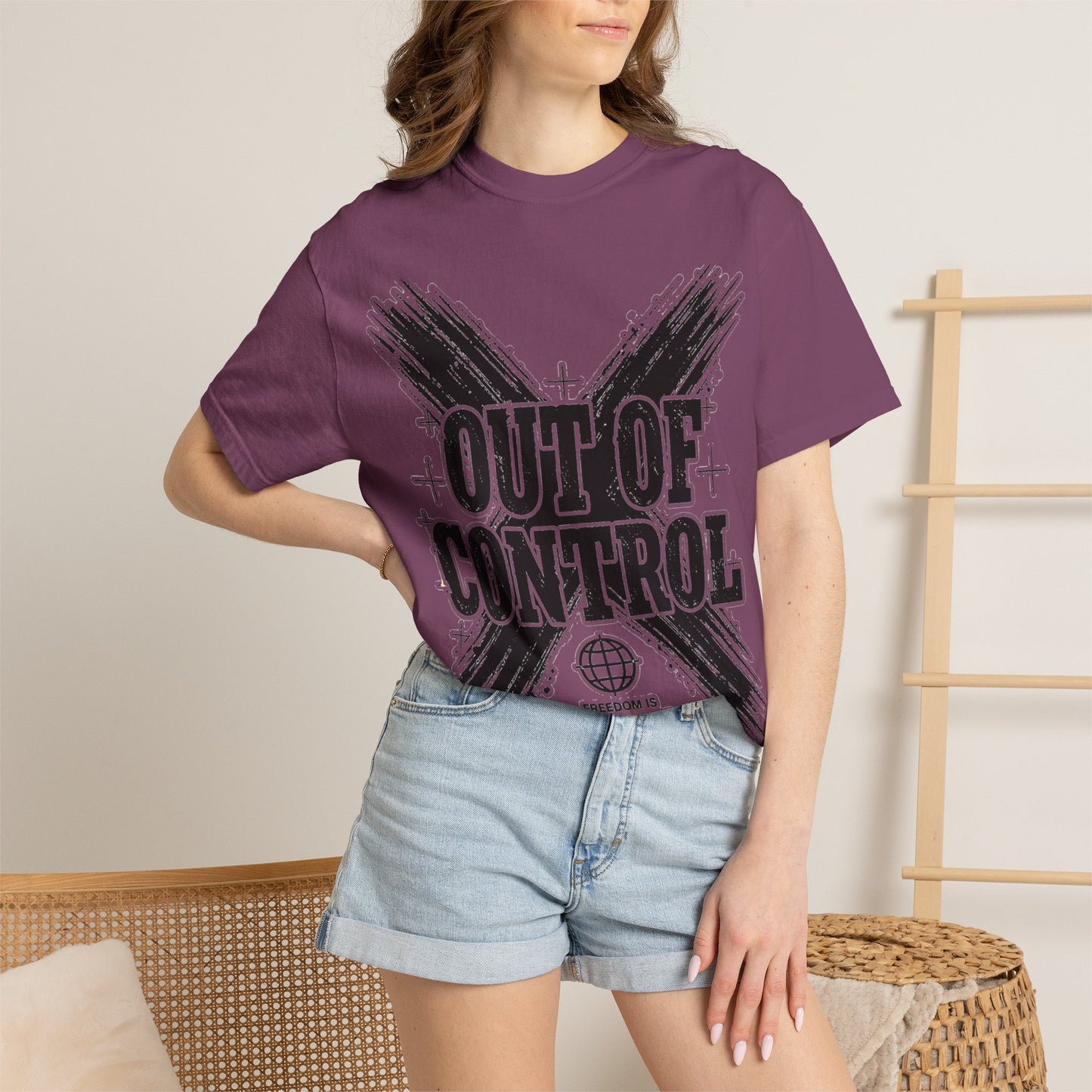 Out of Control Graphic T-Shirt — Bold Distressed Text Tee