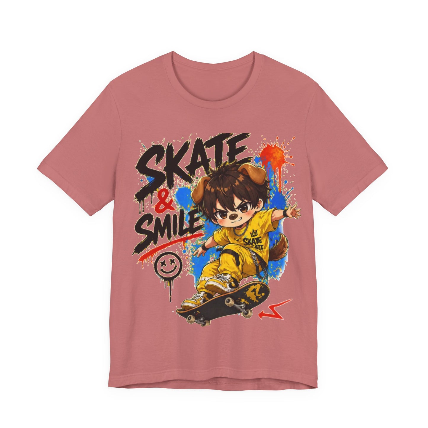 Skate & Smile Tee — Cute Kid Skateboard Graphic T-Shirt