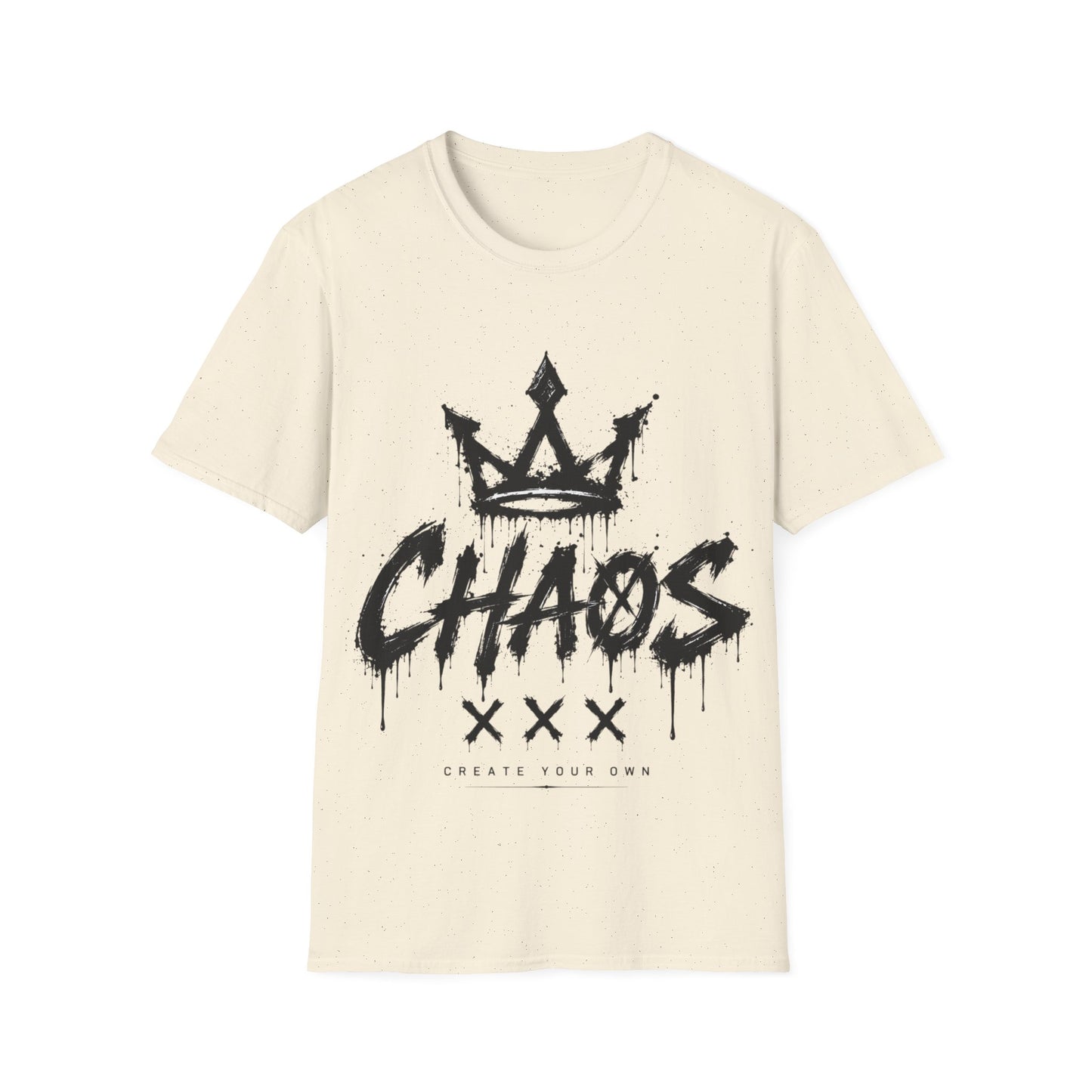 Chaos Crown T-Shirt — Grunge Graphic Tee with 'CHAOS' Script