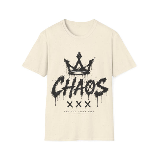 Chaos Crown T-Shirt — Grunge Graphic Tee with 'CHAOS' Script