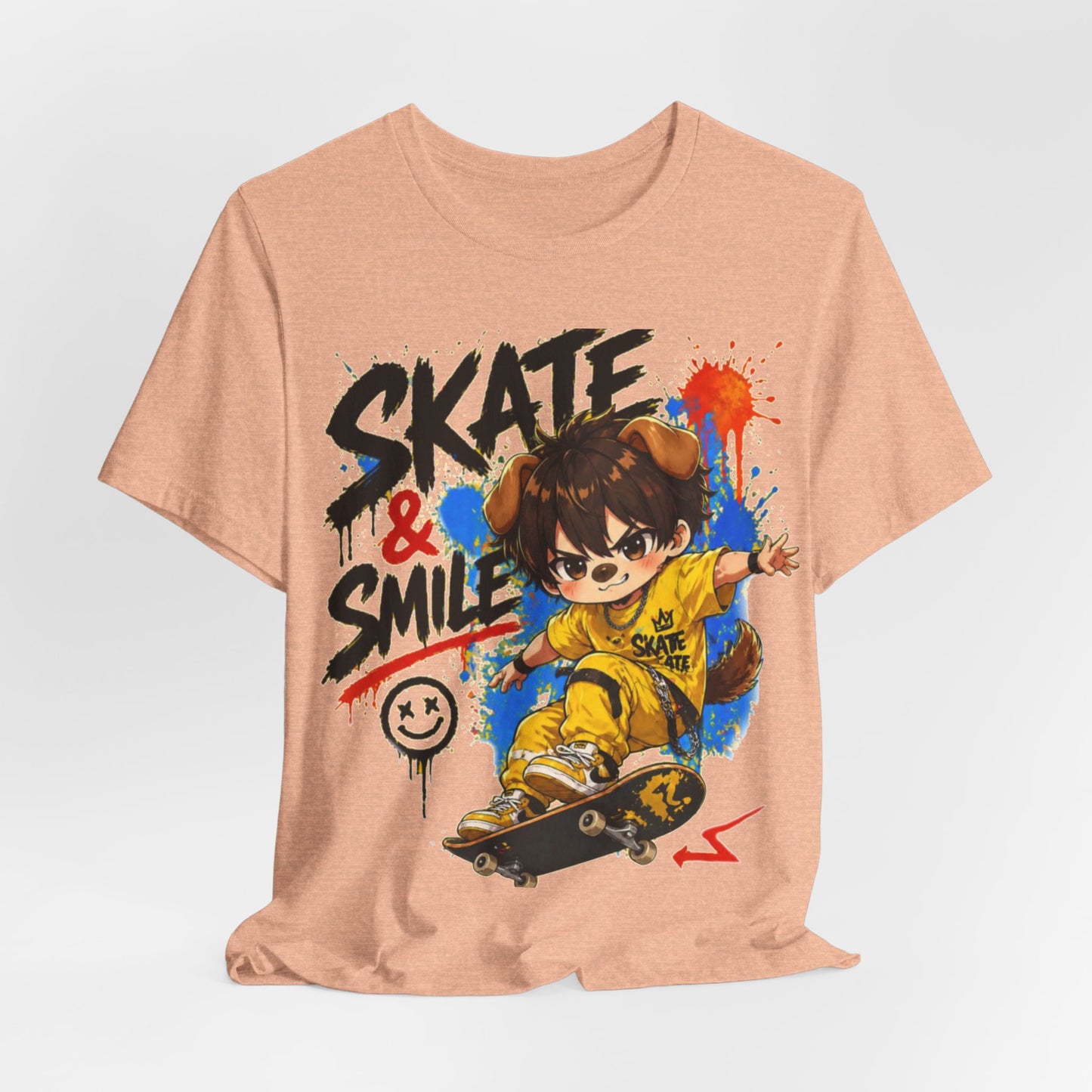 Skate & Smile Tee — Cute Kid Skateboard Graphic T-Shirt