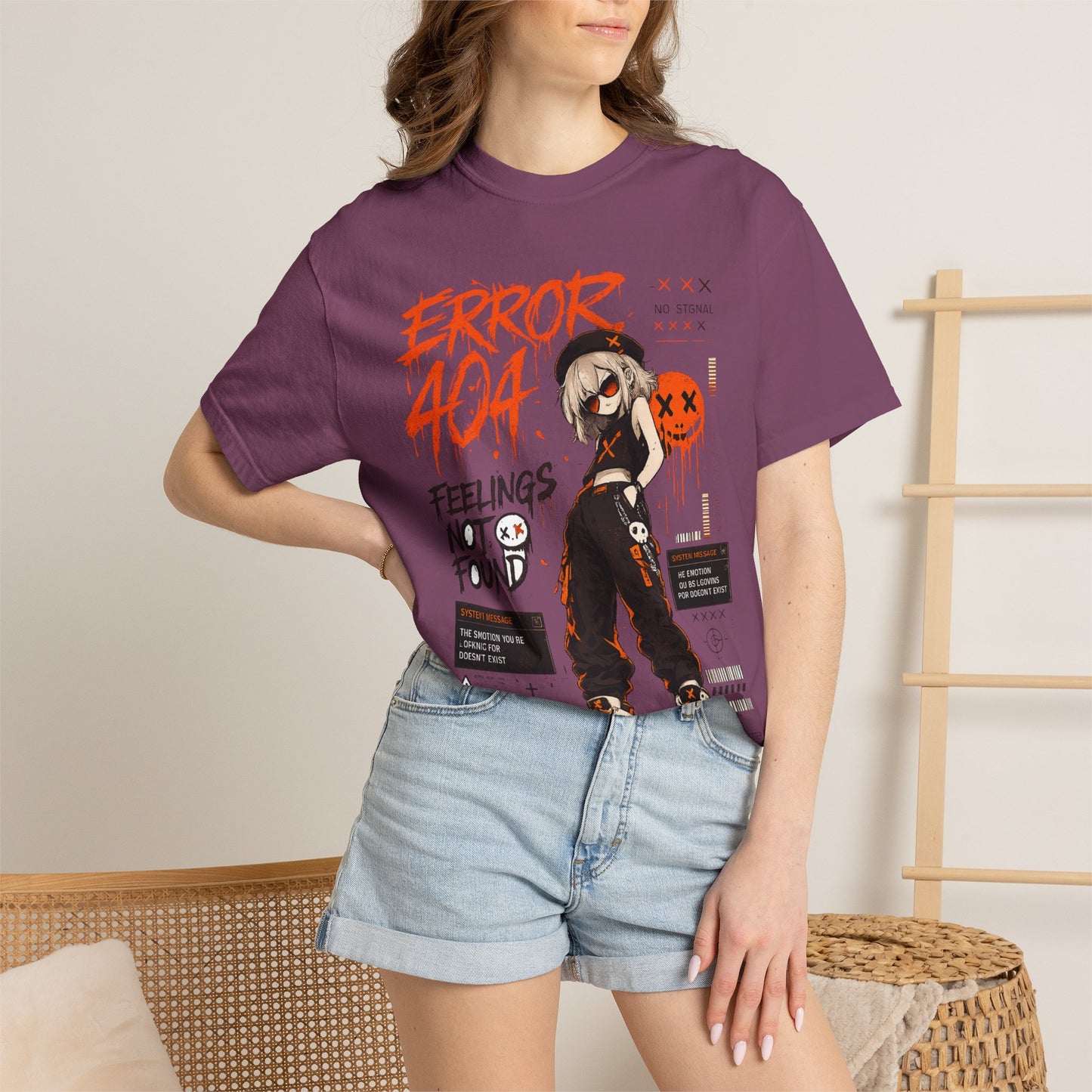 Error 404 Anime Streetwear T-Shirt — "Feelings Not Found" Graphic Tee