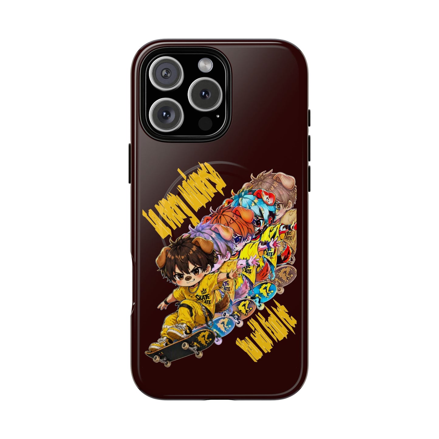 Skateboard Characters Magnetic Phone Case — Tough Magnetic iPhone Cover with Colorful Skate Art