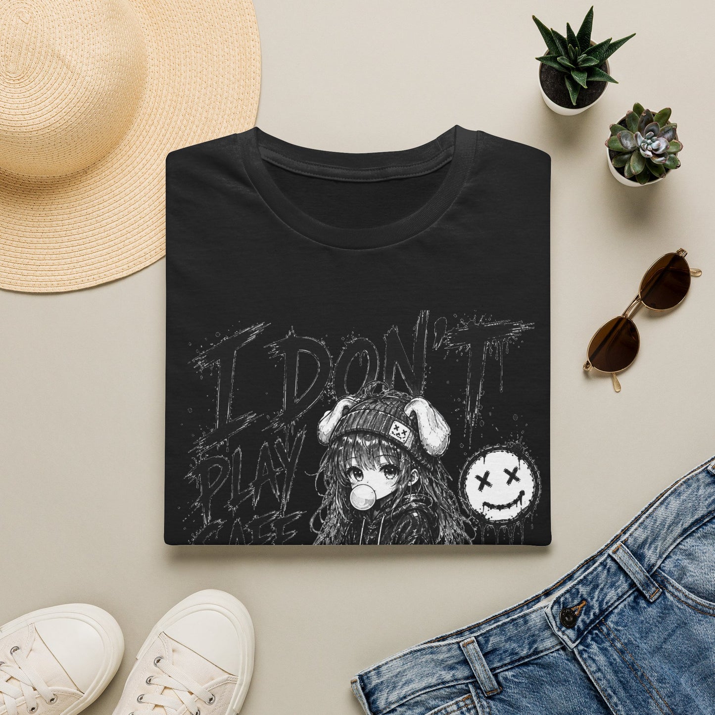I Don't Play Safe Graphic T-Shirt – Edgy Dice Grim Reaper Streetwear Tee