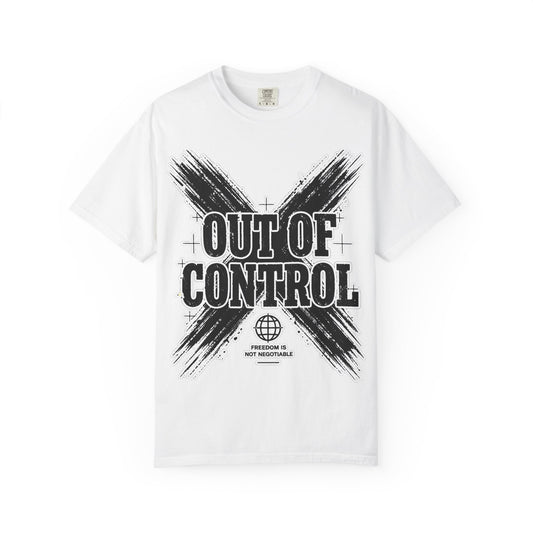 Out of Control Graphic T-Shirt — Bold Distressed Text Tee