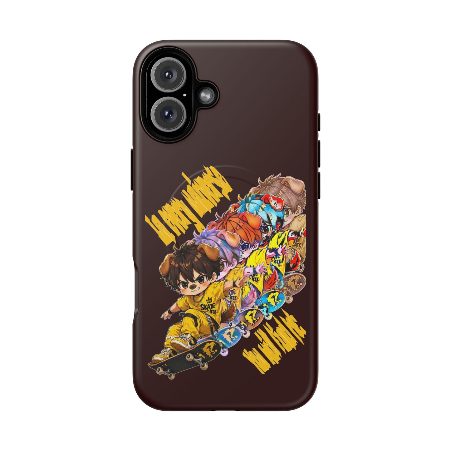 Skateboard Characters Magnetic Phone Case — Tough Magnetic iPhone Cover with Colorful Skate Art