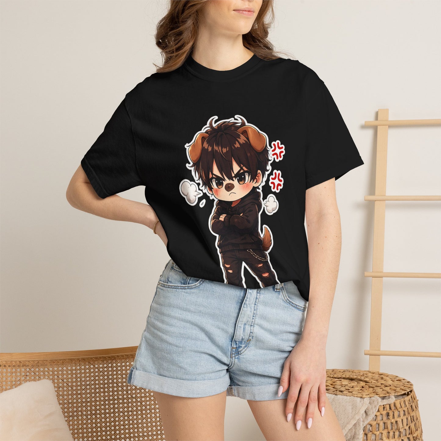 Angry Dogboy Cute Chibi T‑Shirt — Kawaii Anime Character Tee