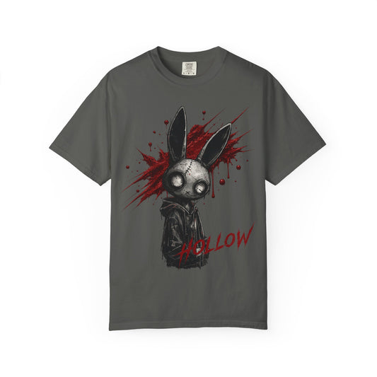Dark horror bunny streetwear t-shirt with red grunge splash تيشيرت انمي ارنوب